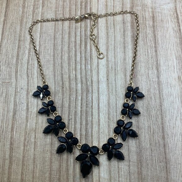 J. Crew Black Lucite Gold Tone Necklace - Picture 1 of 8